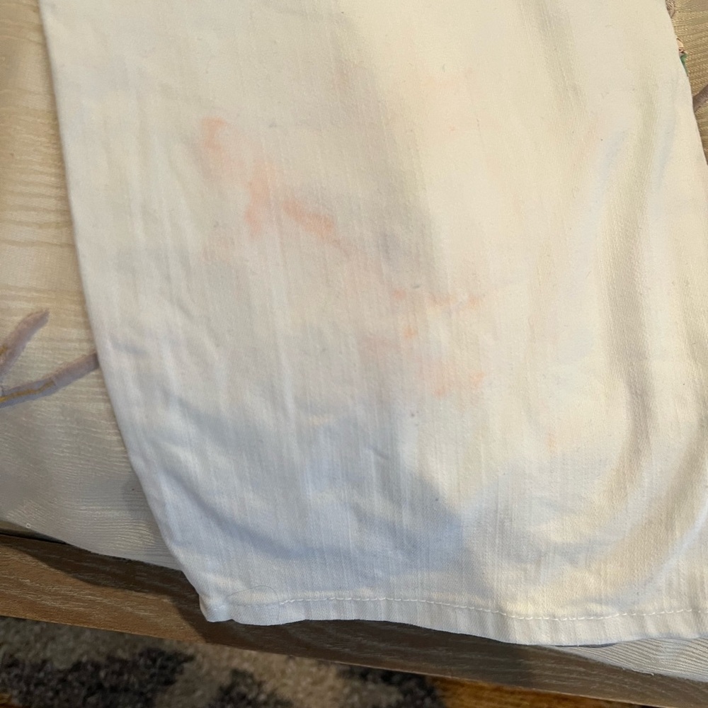 Up Cycled Patchwork, Print White Stretchy Denim J… - image 4